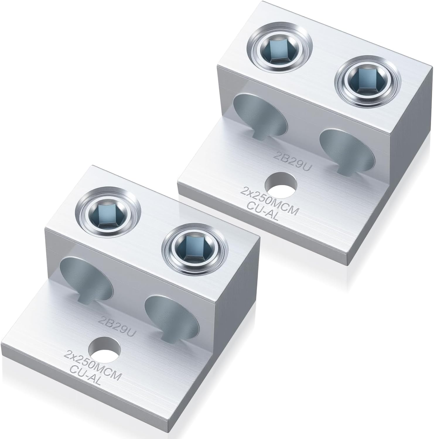 Blulu grounding lugs shown with electrical wiring connections