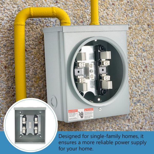Relaxweex 100A Meter Socket 4 Jaw Galvanized Steel-4