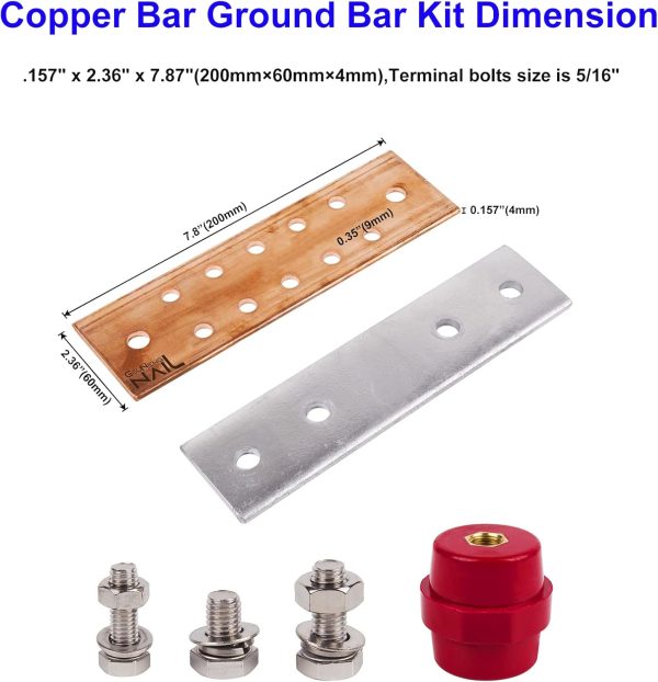 GOUNENGNAIL Ground Bar 10‑Pos Wall Mount 7kV-6