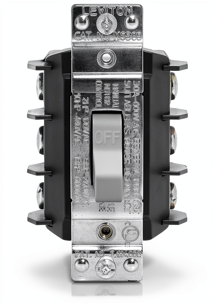Installing Leviton Toggle Switch Wall Mount Metal 30 Amp Motor Control on a standard wall box