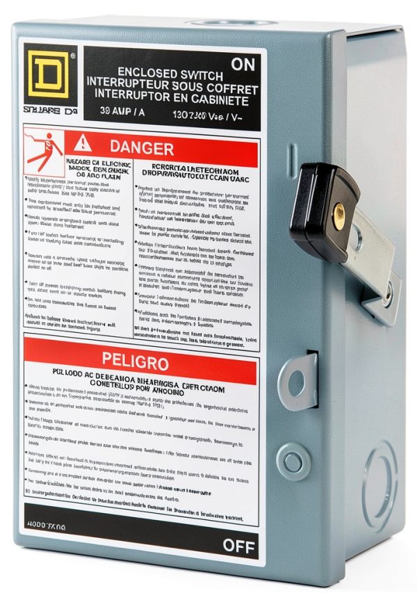 Schneider Electric 30 Amp Push Button Safety Switch Gray-5