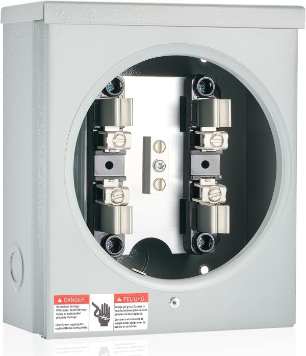 Relaxweex 100A Meter Socket 4 Jaw Galvanized Steel-0