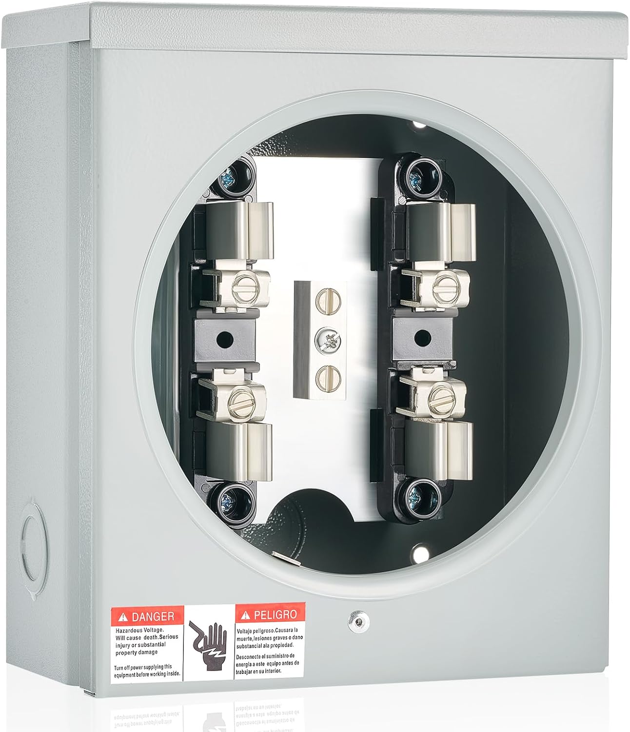 Relaxweex 100A meter socket installed on a residential exterior wall