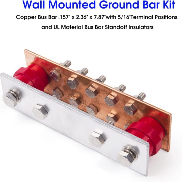 GOUNENGNAIL Ground Bar 10‑Pos Wall Mount 7kV-4