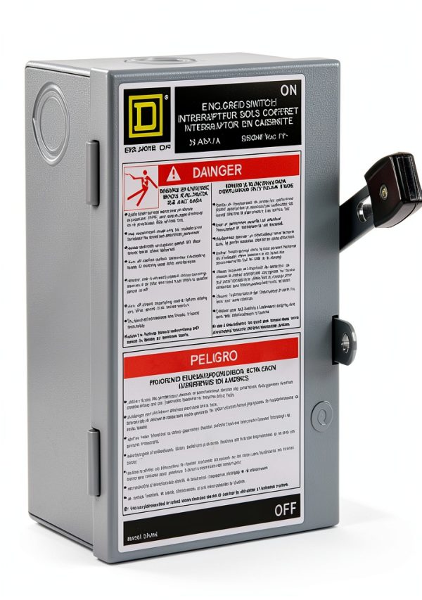 Schneider Electric 30 Amp Push Button Safety Switch Gray-0
