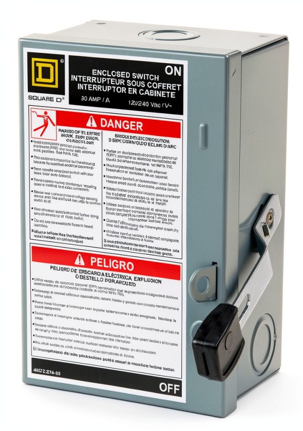 Schneider Electric 30 Amp Push Button Safety Switch Gray-4