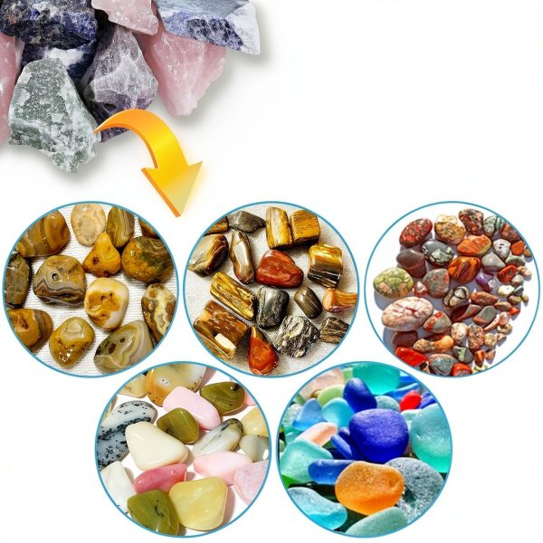 Enhanced Rock Tumbler Grit & Polish Refill Kit KomeStone 4 Step Pack-1
