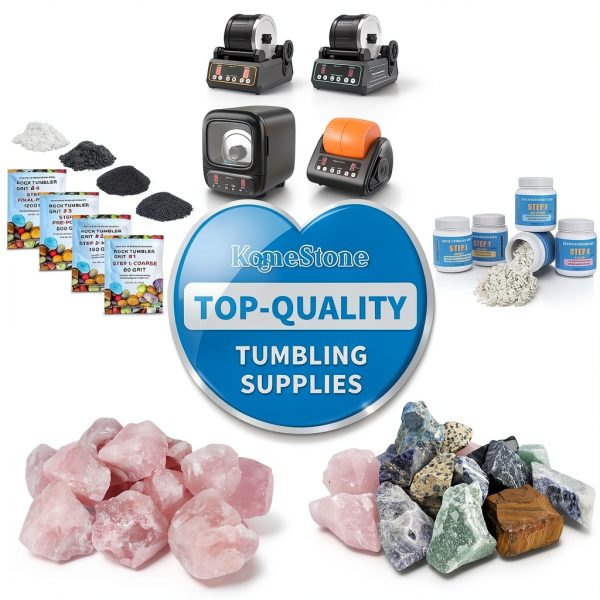 Enhanced Rock Tumbler Grit & Polish Refill Kit KomeStone 4 Step Pack-4